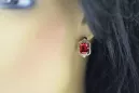 Des boucles d'oreilles Rubis Or rose 14 carats vintage d'origine Vintage vec020r